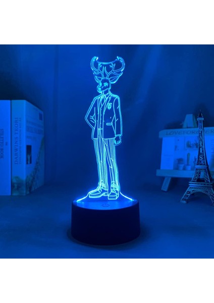 Beastars Louis Joke Anime 3D Erkek Için Gece Lambası 16 Renk Kız Odası Dekoru Illusion LED Lamba USB Manga Beastars Louis Joke Şekil Uygun Çocuklar Hayranlar Noel (Yurt Dışından) fırsatları