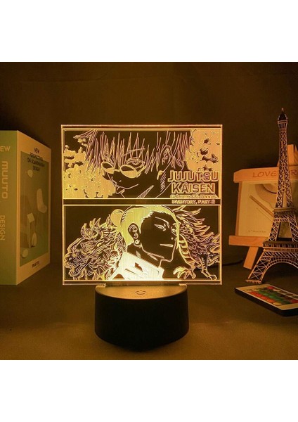 Jujutsu Kaisen Anime 3D Erkek Için Gece Lambası 16 Renkler Kız Odası Dekor Illusion LED Lamba USB Manga Gojo Satoru Şekil Uygun Çocuklar Hayranlar Yılbaşı Hediyeleri (Yurt Dışından) fiyatları