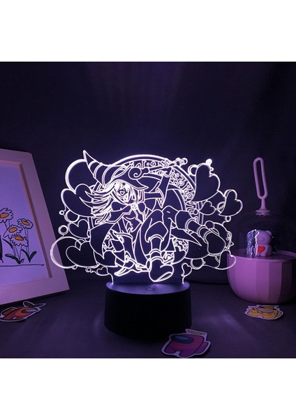 Yu Gi Oh Anime 3D Erkek Için Gece Lambası 16 Renk Kız Odası Dekoru Illusion LED Lamba USB Manga Yu Gi Oh Şekil Uygun Çocuk Hayranları Noel Hediyeleri (Siyah Lamba) (Yurt Dışından)