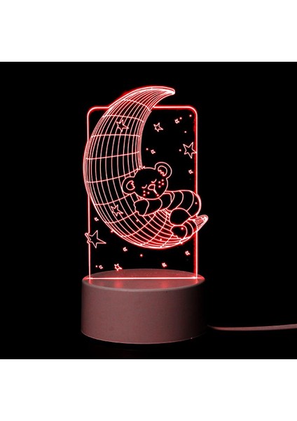 Gece Lambası 3D Illusion Lambası 7 Renk Değiştirme Işıkları Yatak Odası Oturma Odası Süslemeleri Noel Cadılar Bayramı Doğum Günü Hediyeleri Çocuklar Çocuklar Için Genç (Yurt Dışından)