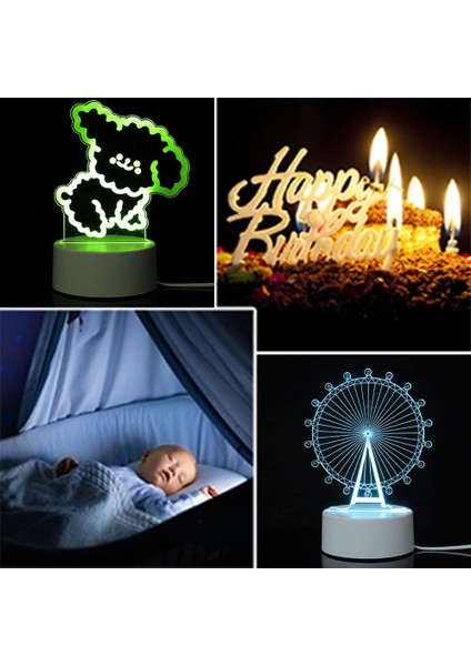 Gece Lambası 3D Illusion Lambası 7 Renk Değiştirme Işıkları Yatak Odası Oturma Odası Süslemeleri Noel Cadılar Bayramı Doğum Günü Hediyeleri Çocuklar Çocuklar Için Genç (Yurt Dışından)