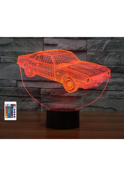3D Spor Araba Uzaktan Kumanda 16 Renk Gece Işıkları Illusion Akrilik LED Masa Abajur Çocuk Yatak Odası Masa Dekor Çocuklar Için Doğum Günü Hediyeleri Oyuncak (Yurt Dışından)