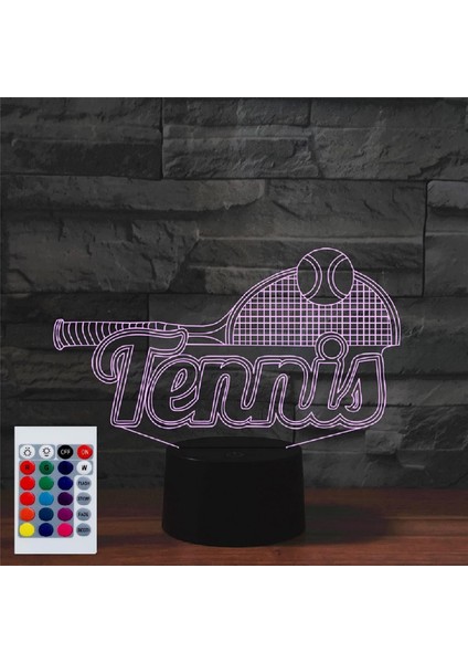 Çocuklar Için Gece Lambası 3D Oyun Tenis LED Lamba Uzaktan Kumanda ile 16 Renk Değiştirme Noel Doğum Günü Hediyesi Çocuk Için (Yurt Dışından)