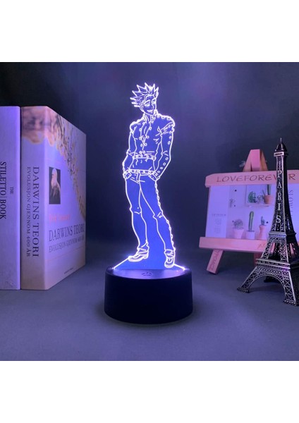 Anime 3D Işık Yedi Ölümcül Günah Yasağı Yatak Odası Dekorasyonu Için LED Gece Lambası Doğum Günü Hediyesi Odası Dekor Masa Lambası Manga (Yurt Dışından)