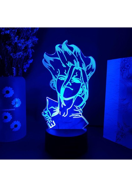 Anime Dr Taş Şekil Masa 3D Lamba Çocuklar Için Çocuk Yatak Odası Dekoru Gece Lambası Manga Hediye Onun Için Akrilik LED Gece Lambası Lambası (Yurt Dışından)