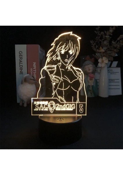 Anime Ghost In The Shell Figure 3D Night Light For Kids Fans, Uzaktan Kumanda ile Değişen 16 Renk, Çocuk Odası Dekoru, Figure Manga Illusion LED Oyuncak Lamba Kız Erkek Noel Hediyeleri (Yurt Dışından)