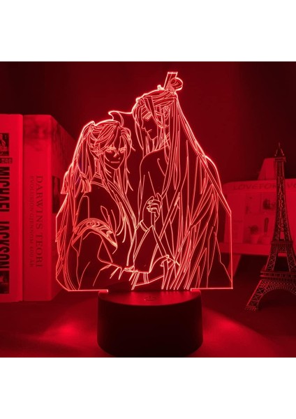 Mo Dao Zu Shi Şekil 3D Çocuklar Hayranları Için Gece Işığı, Uzaktan Kumanda ile Değişen 16 Renk, Çocuk Odası Dekoru, Şekil Manga Illusion LED Oyuncak Lamba Kız Erkek Noel Hediyeleri (Yurt Dışından)