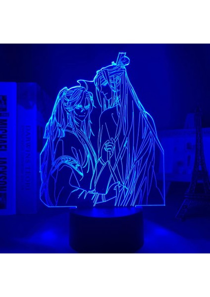 Mo Dao Zu Shi Şekil 3D Çocuklar Hayranları Için Gece Işığı, Uzaktan Kumanda ile Değişen 16 Renk, Çocuk Odası Dekoru, Şekil Manga Illusion LED Oyuncak Lamba Kız Erkek Noel Hediyeleri (Yurt Dışından)