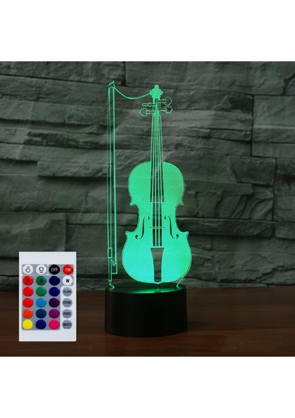 Çocuklar Için Gece Lambası 3D Çello LED Lamba Uzaktan Kumandalı 16 Renk Değiştirme Noel Doğum Günü Hediyesi Çocuk Için (Yurt Dışından)