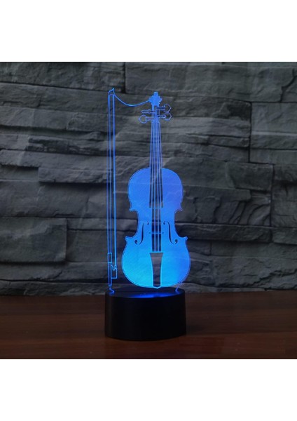 Çocuklar Için Gece Lambası 3D Çello LED Lamba Uzaktan Kumandalı 16 Renk Değiştirme Noel Doğum Günü Hediyesi Çocuk Için (Yurt Dışından)