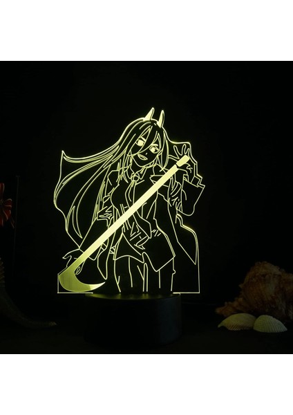 Anime Testere Adam Figürü 3D Gece Lambası Renkli Uzaktan Kumanda Dokunmatik USB LED Masa Lambası Manga Testere Adam (Yurt Dışından)