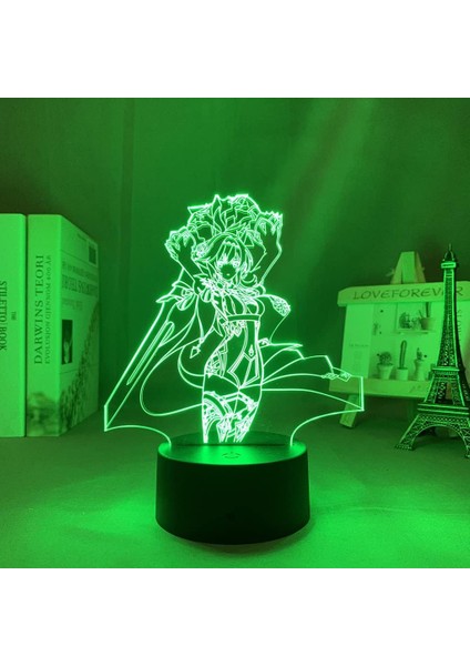 3D LED Gece Işığı Lambası Genshin Impact Eula Akrilik LED Lamba Oyunu (Yurt Dışından)
