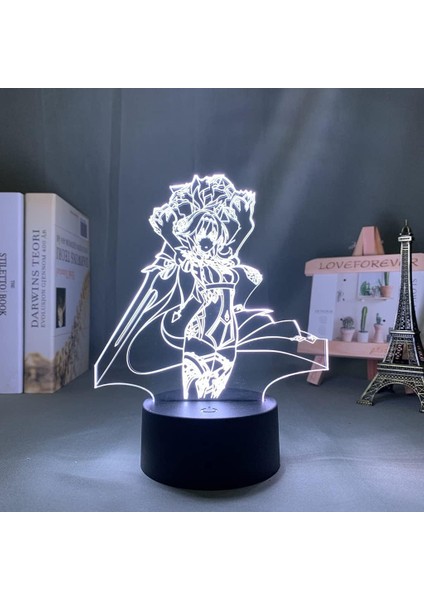 3D LED Gece Işığı Lambası Genshin Impact Eula Akrilik LED Lamba Oyunu (Yurt Dışından)