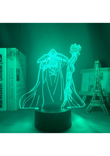 Derebeyi Ainz Ooal Kıyafeti Anime LED Işık Yatak Odası Dekoru Için Gece Lambası Çocuklar Için Doğum Günü Hediyesi Manga Gece Lambası Odası Masa Lambası 3D (Yurt Dışından)