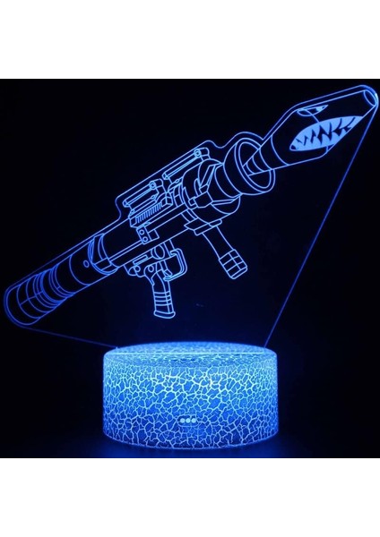 Tabanca 3D Gece Lambası Boy Için 16 Renkler Kız Odası Dekor Illusion LED Lamba USB Tabancası Şekil Uygun Çocuklar Fanlar Noel Hediyeleri (GUN12) (Yurt Dışından)