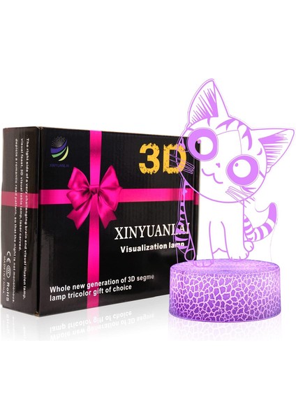 Kedi Lambası 3D Illusion Gece Işığı Masa Lambası, 7 Renk Otomatik Kademeli Değişen USB Powered Çocuklar Için Dokunmatik Anahtarlı LED Işıklar Hediyeler Ev Dekorasyonu (3d Kedi Işığı) (Yurt Dışından)