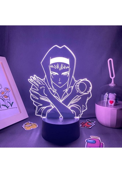 Kovboy Bobop Anime 3D Erkek Için Gece Lambası 16 Renk Kız Odası Dekoru Illusion LED Lamba USB Manga Bebop Spike Şekil Uygun Çocuk Hayranları Yılbaşı Hediyeleri (Siyah Lamba) (Yurt Dışından)