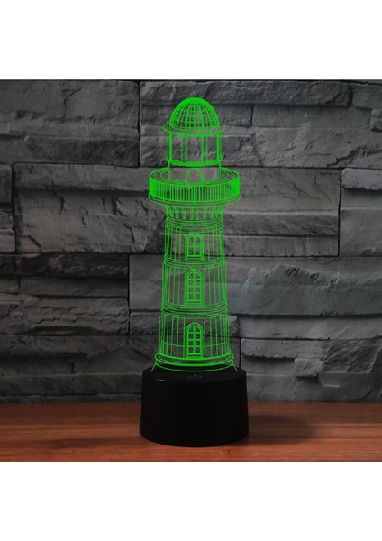 Çocuklar Için Gece Lambası 3D Yeni Deniz Feneri Uzaktan Kumandalı LED Lamba 16 Renk Değiştirme Noel Doğum Günü Hediyesi Çocuk Için (Yurt Dışından)