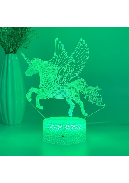 3D Unicorn Gece Lambası LED Masa Lambası 7 Renk Değişimi Yatak Odası Dekor Unicorn Oyuncaklar Kızlar Için Yaş 4 5 6 7 8 9 10 11 12 Yaşında Çocuk (7 Renk Uzaktan Yok) (Yurt Dışından)
