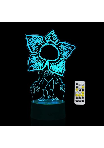 Stranger 3D Gece Lambası, 7 Renk Değiştiren Optik Illüzyon Akıllı Dokunmatik Masa Masa Lambası, Uzaktan Kumandalı, Çocukların Ev Dekorasyonu Için Mükemmel Hediyeler LED Lamba (Yurt Dışından)