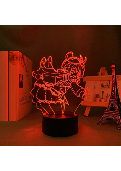 Sevimli Lamba LED Klee Genshin Darbe Işık Hediyeler-3d LED Akıllı Uzaktan Kumanda Lambası Noel Için 16 Renkli Işık Çocuk Odası Dekorasyonu (Yurt Dışından)