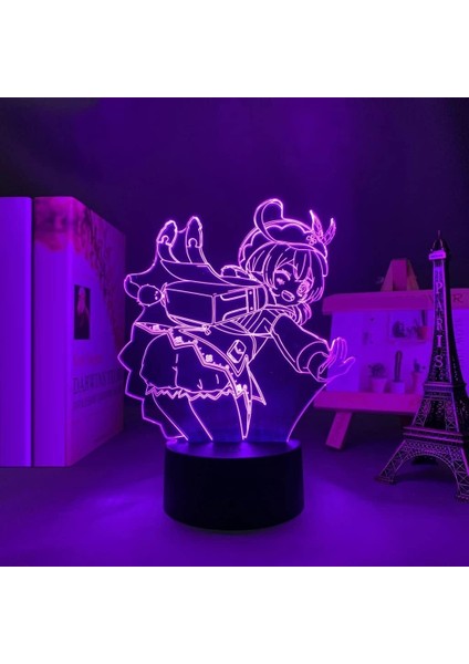 Sevimli Lamba LED Klee Genshin Darbe Işık Hediyeler-3d LED Akıllı Uzaktan Kumanda Lambası Noel Için 16 Renkli Işık Çocuk Odası Dekorasyonu (Yurt Dışından)
