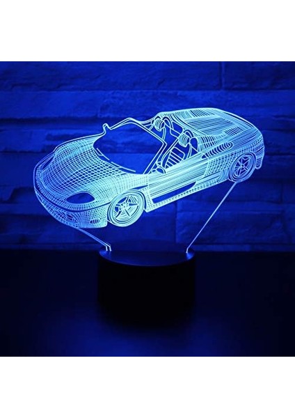 3D Gece Lambası Renk Değişimi Çocuklar LED Gece Lambası 3D LED Gece Lambası Premium Spor Araba Ev Dekorasyonu Için 7 Renkli Işıklı Spor Araba Yarışı Işık Inanılmaz Görselleştirme (Yurt Dışından)