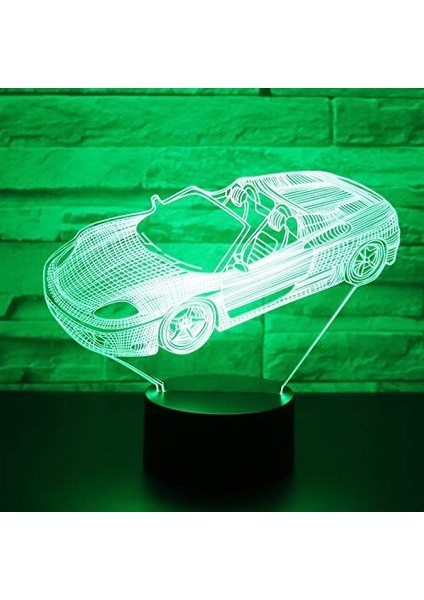 3D Gece Lambası Renk Değişimi Çocuklar LED Gece Lambası 3D LED Gece Lambası Premium Spor Araba Ev Dekorasyonu Için 7 Renkli Işıklı Spor Araba Yarışı Işık Inanılmaz Görselleştirme (Yurt Dışından)