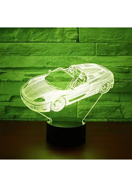 3D Gece Lambası Renk Değişimi Çocuklar LED Gece Lambası 3D LED Gece Lambası Premium Spor Araba Ev Dekorasyonu Için 7 Renkli Işıklı Spor Araba Yarışı Işık Inanılmaz Görselleştirme (Yurt Dışından)