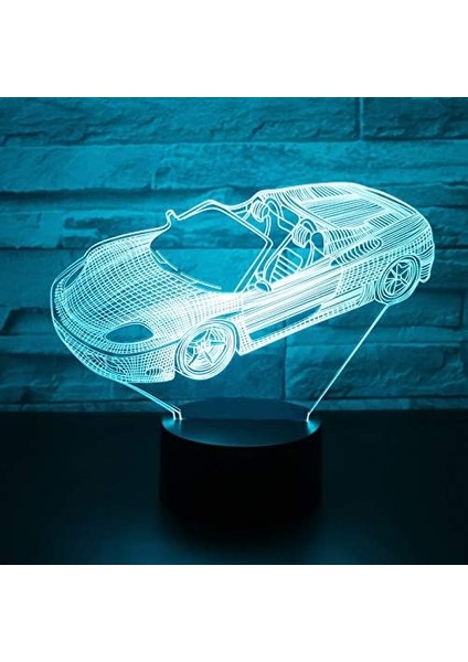 3D Gece Lambası Renk Değişimi Çocuklar LED Gece Lambası 3D LED Gece Lambası Premium Spor Araba Ev Dekorasyonu Için 7 Renkli Işıklı Spor Araba Yarışı Işık Inanılmaz Görselleştirme (Yurt Dışından)