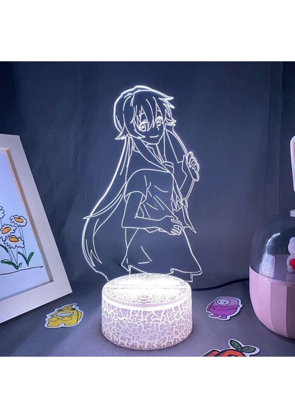 Erkek Için Gelecek Günlüğü Anime 3D Gece Lambası 16 Renk Kız Odası Dekor Illusion LED Lamba USB Manga Yuno Gasai Şekil Uygun Çocuklar Hayranlar Noel Hediyeleri (Lav Lambası) (Yurt Dışından)