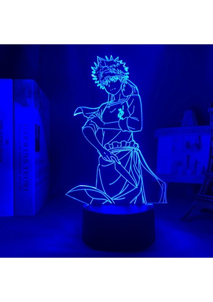 Anime LED Işık Gıda Savaşları Shokugeki Hiçbir Soma Yatak Odası Dekoru Için Gece Lambası Manga Çocuk Doğum Günü Hediyesi Odası Anime 3D Lamba (Yurt Dışından) modelleri