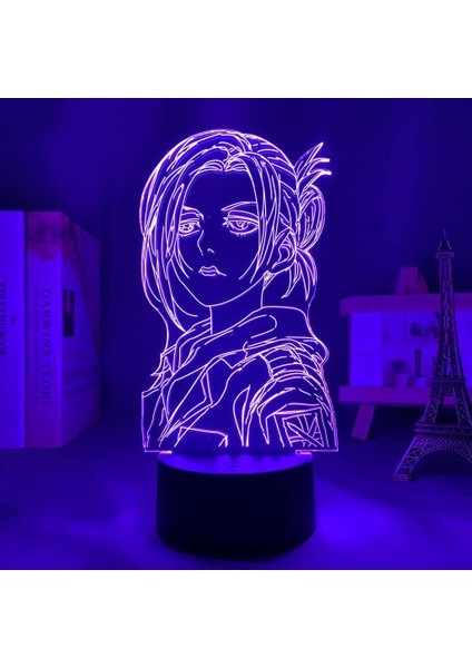 Allack On Tltan Anime 3D Gece Lambası Boy Için 16 Renk Kız Odası Dekor Illusion LED Lamba USB Manga Hange Zoe Şekil Uygun Çocuklar Hayranlar Yılbaşı Hediyeleri (Yurt Dışından) fiyatları