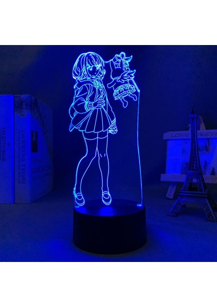 Dangarrcnpa Anime 3D Gece Lambası Boy Için 16 Renkler Kız Odası Dekor Illusion LED Lamba USB Manga Nagito Komaeda Şekil Uygun Çocuklar Fanlar Noel Hediyeleri (Yurt Dışından)
