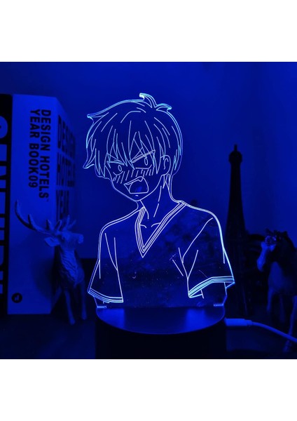 Hayranları Için Anime Meyve Sepetli 3D Gece Lambası 16 Renkler Dekor Illusion Uzaktan Kumandalı LED Lamba, Manga Kyo Şekil Noel Hediyesi Oyuncaklar Çocuklar/erkekler (Yurt Dışından)
