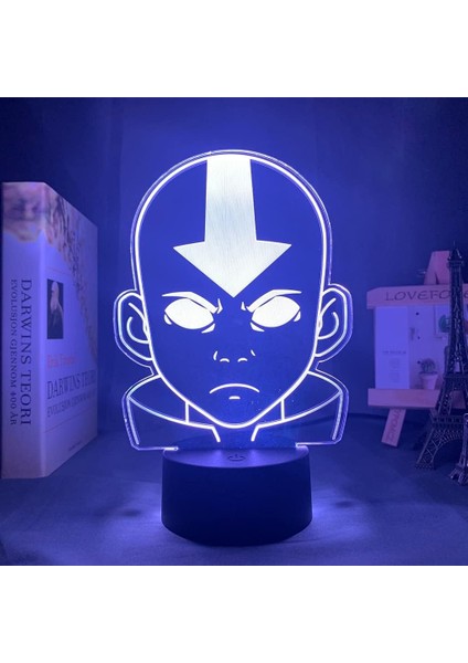 Avotor Anime 3D Gece Lambası Boy Için 16 Renk Kız Odası Dekor Illusion LED Lamba USB Manga Hava Bükücü Aang Şekil Uygun Çocuklar Fanlar Noel Hediyeleri (Avotor1) (Yurt Dışından)