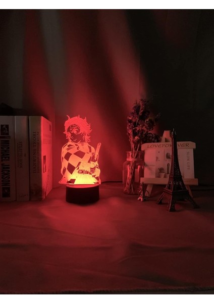 Kimetsu Hiçbir Yaiba Tanjiro Kamado Şekil 3D Gece Lambası Çocuk Yatak Odası Dekoru Için Gece Lambası Çocuklar LED Gece Lambası Demon Slayer Hediye (Yurt Dışından)