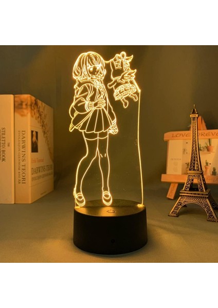 Dangarrcnpa Anime 3D Gece Lambası Boy Için 16 Renkler Kız Odası Dekor Illusion LED Lamba USB Manga Nagito Komaeda Şekil Uygun Çocuklar Fanlar Noel Hediyeleri (Yurt Dışından)