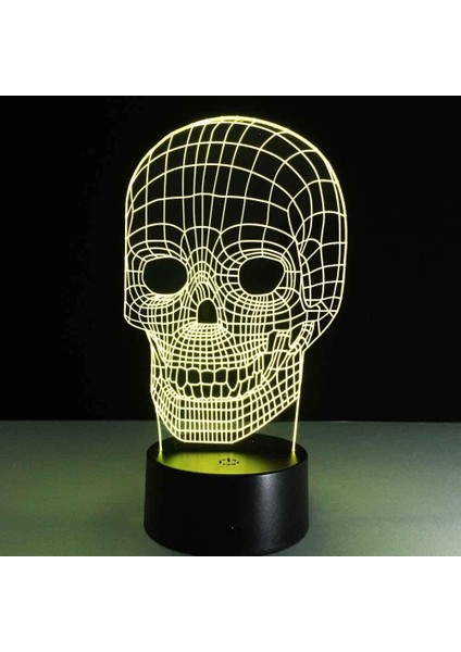 Lamba 3D LED Kafatası Gece Lambası, Komidin 16 Renk Değiştirme Atmosfer Lambası Çocuklar Için USB Kablosu ile Yatak Odası Dekorasyonu Noel Doğum Günü Hediyesi (Yurt Dışından)