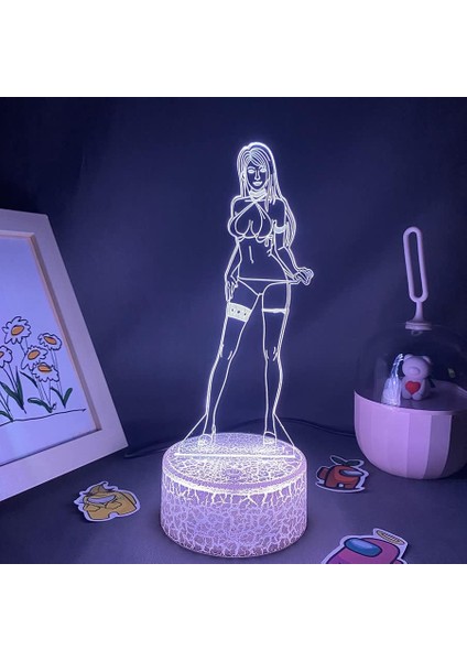 Final Fantasy Oyunu Erkek Için 3D Gece Lambası 16 Renk Kız Odası Dekoru Illusion LED Lamba USB Oyunu Final Fantasy Figürü Uygun Çocuk Hayranları Yılbaşı Hediyeleri (Lav Lambası) (Yurt Dışından)