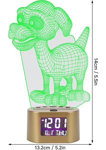 Akrilik Başucu Lambası, Masa Standlı Rgb 3D Çalar Saat Başucu Lambası (Yurt Dışından)