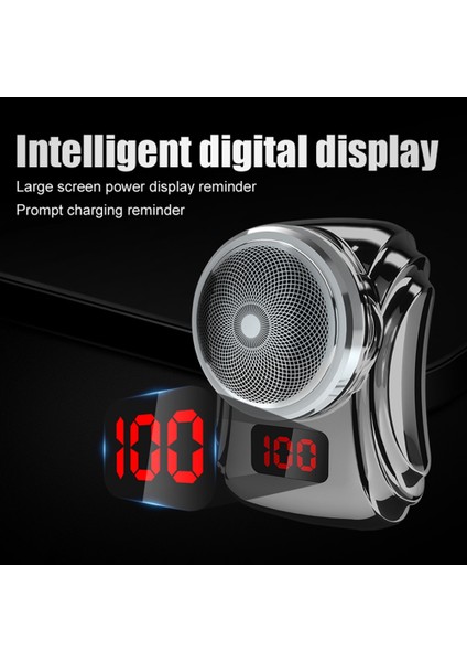 Tıraş Aksesuarı Elektrikli Tıraş Makinesi USB Şarj Edilebilir Dijital Ekran Tıraş Makinesi Mini Taşınabilir Çok Fonksiyonlu Seyahat Erkek Jilet Su Geçirmez-A (Yurt Dışından)