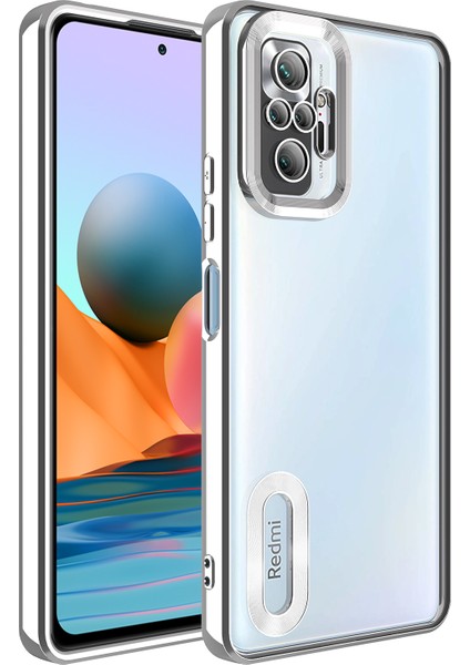 Xiaomi Redmi Note 10 Pro Kılıf Kamera Korumalı Logo Gösteren Omega Kapak + Nano Ekran Koruyucu