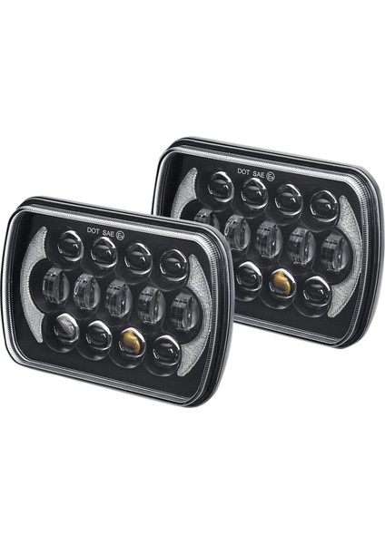 Dikdörtgen Far 1 Çift Dikdörtgen Mühürlü Işın LED Far ile Yüksek Düşük Işın Dönüş Sinyali Wrangler Yj Xj Için (Yurt Dışından)