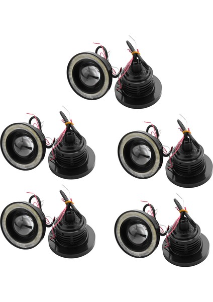 Araba Işık 10 Adet Araba Evrensel 3.5 Inç Cob Melek Göz Sis Farları Farlar Farlar Beyaz (Yurt Dışından)