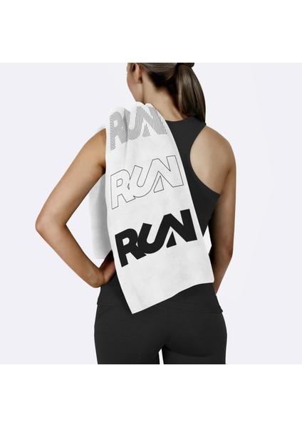 Run / Beyaz Spor Havlusu