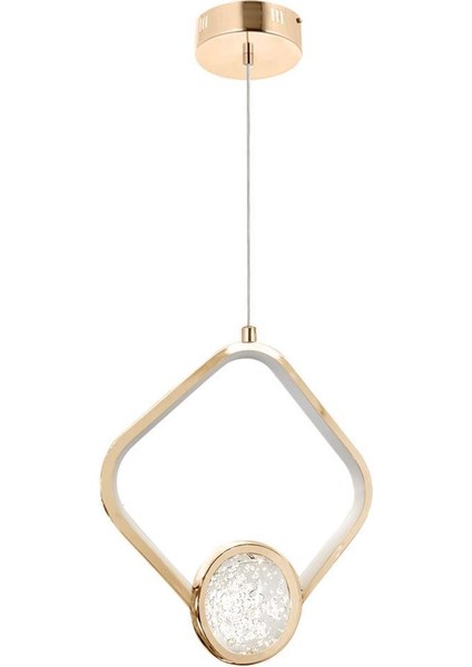 1806-1 Gold Kristalli LED Avize(Beyaz Işık -Sarı Işık - Gün Işığı)