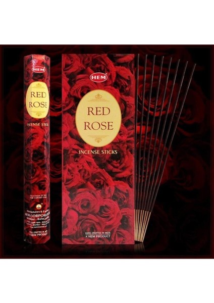 Kırmızı Gül 20 Çubuk Tütsü Red Rose