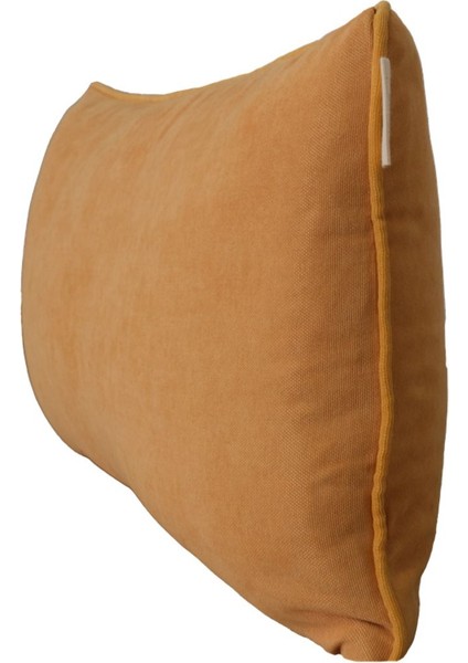 2'li Kadife Dokulu Fitilli Kırlent Kılıfı Sarı