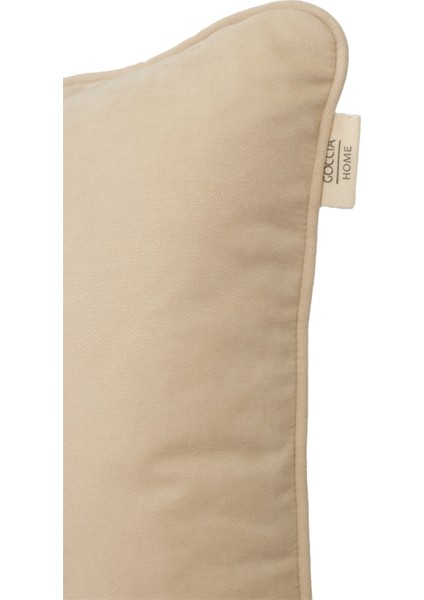 2'li Kadife Dokulu Fitilli Kırlent Kılıfı Krem modelleri